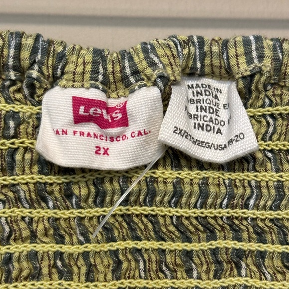 LEVIS Devin Blouse Plaid Top, Smocked back - Picture 5 of 11